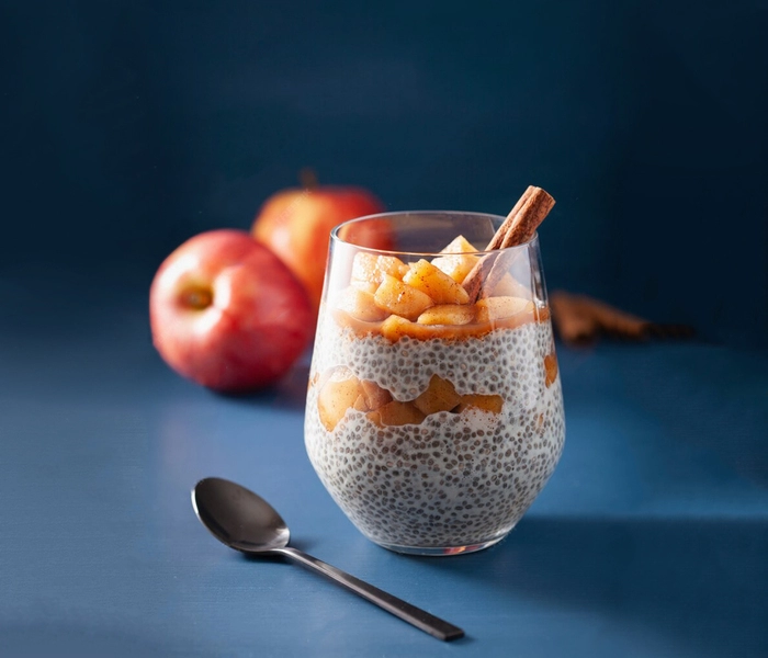 fit chia puding z okusom jabolcne pite
